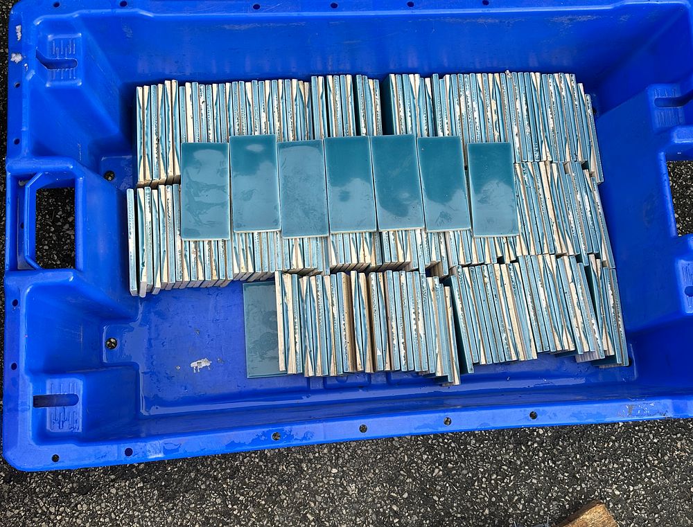 Lot 549: A Collection of Rectangular Glazed Ceramic Wall Tiles