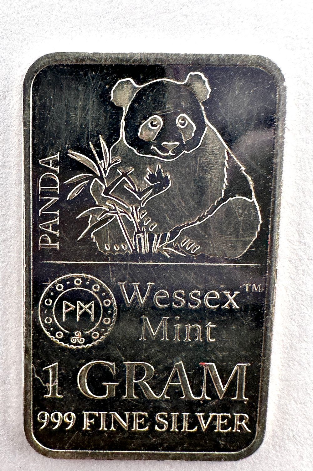 Lot 451: A Wessex Mint .999 Fine Silver 1 Gram Panda Bar