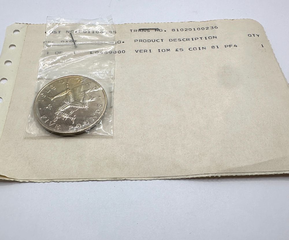 Lot 455: Isle of Man 1981 Five Pounds Coin with Original Documentation