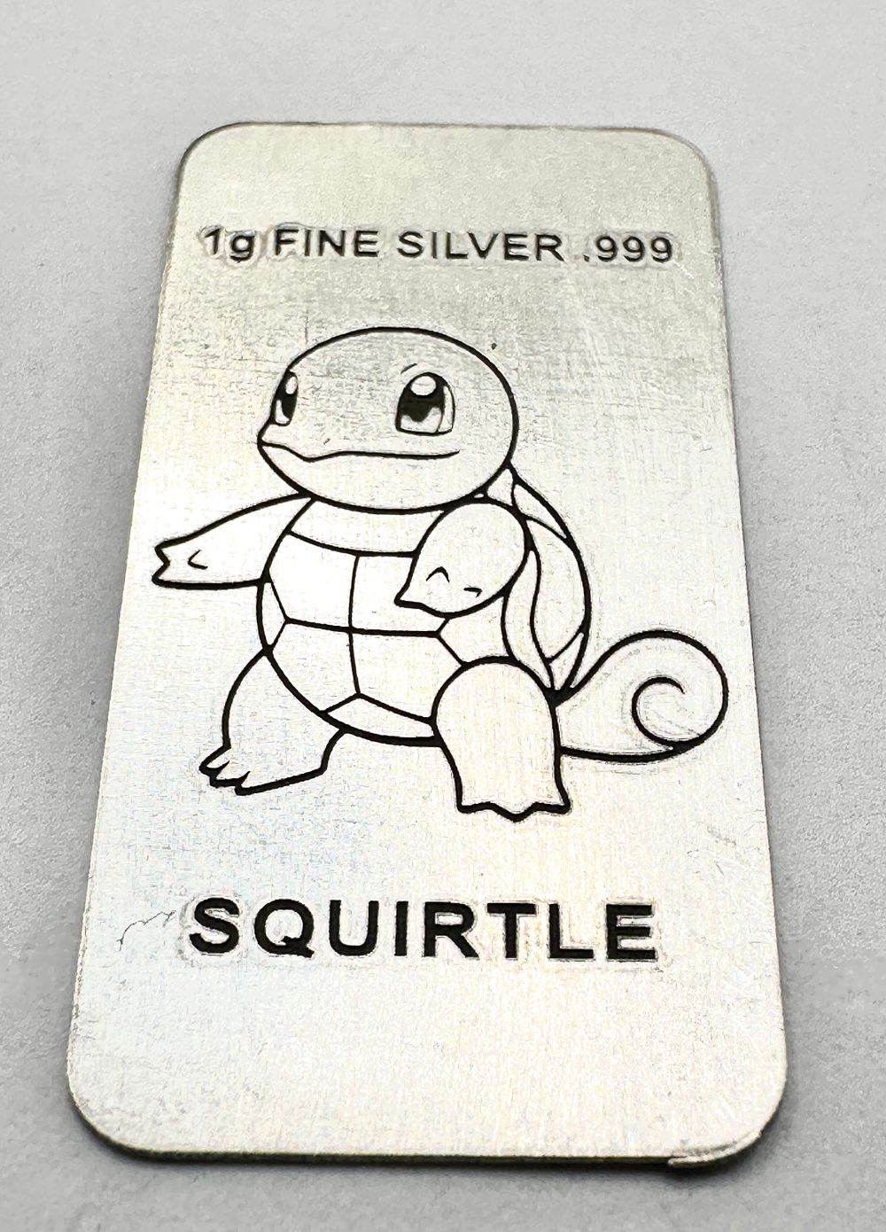 Lot 458: A 1.4g Fine Silver .999 Bullion Bar, Pokémon Squirtle From pure