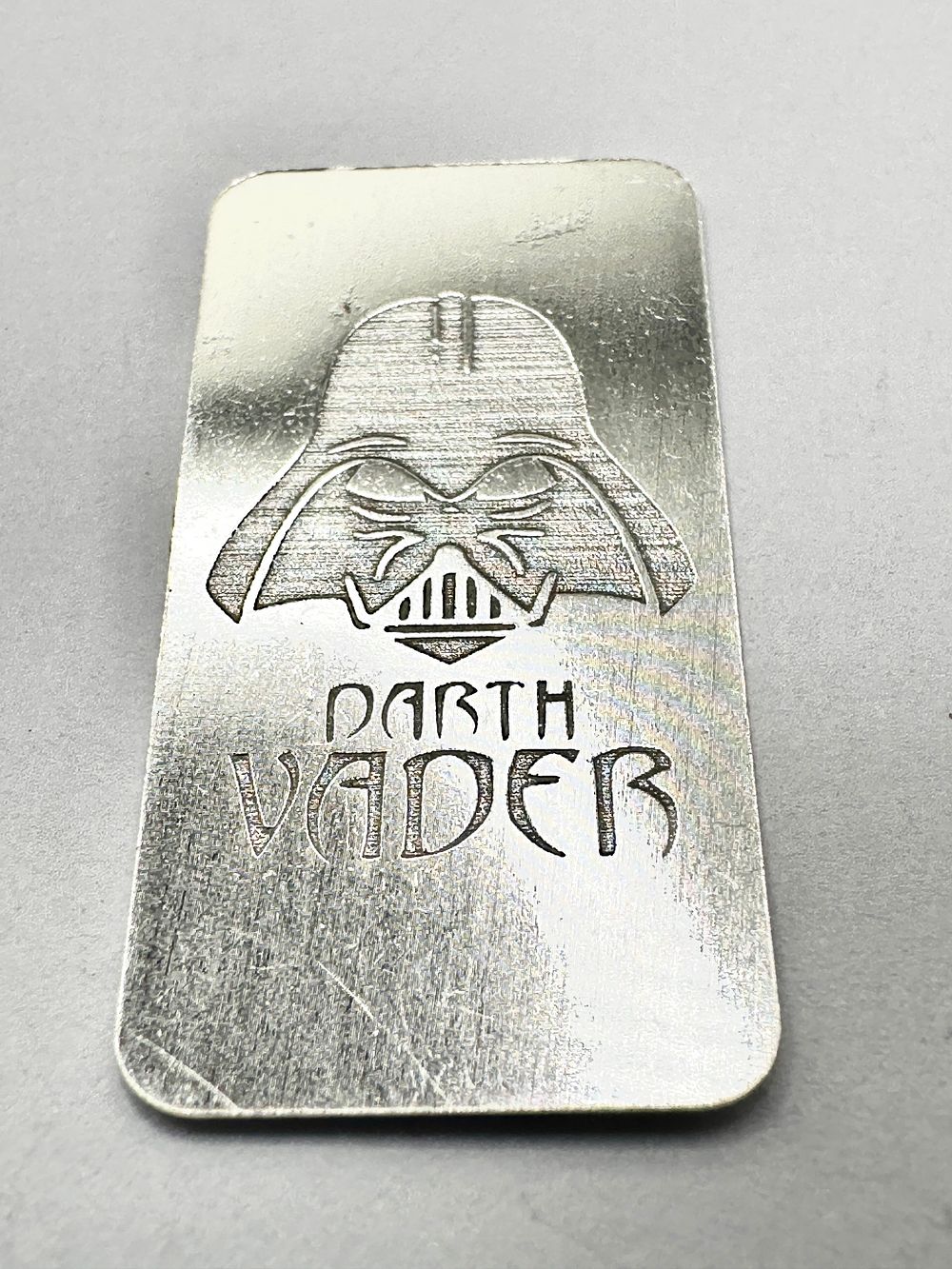 Lot 466: A .999 Fine Silver Darth Vader Bullion Bar