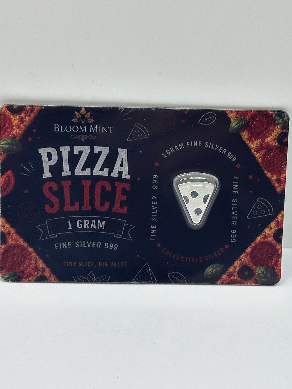 Lot 470: Bloom Mint Pizza Slice 1 Gram Fine Silver Bullion Piece