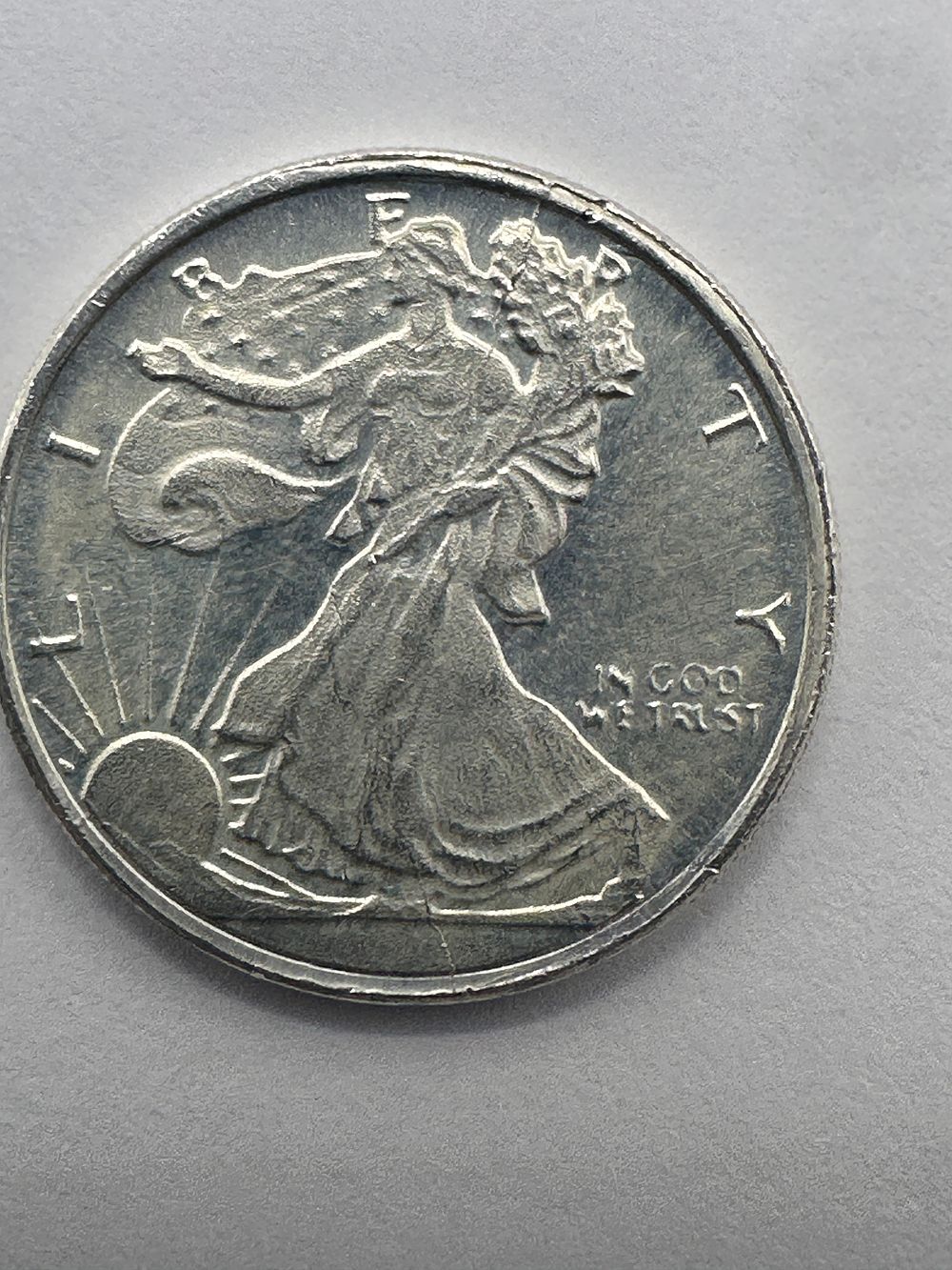 Lot 471: US .999 Fine Silver 1/10 Troy Ounce Walking Liberty Round