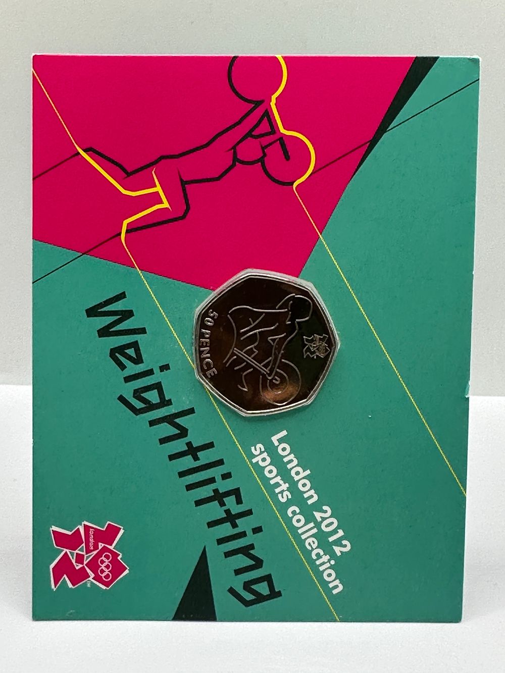 Lot 555: UK 2011 London 2012 Sports Collection Weightlifting 50 Pence Coin