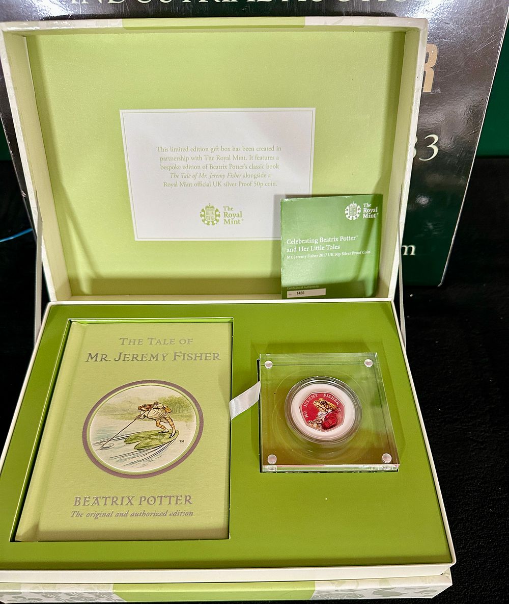 Lot 22: UK 2017 Beatrix Potter Mr Jeremy Fisher Silver Proof 50p Coin