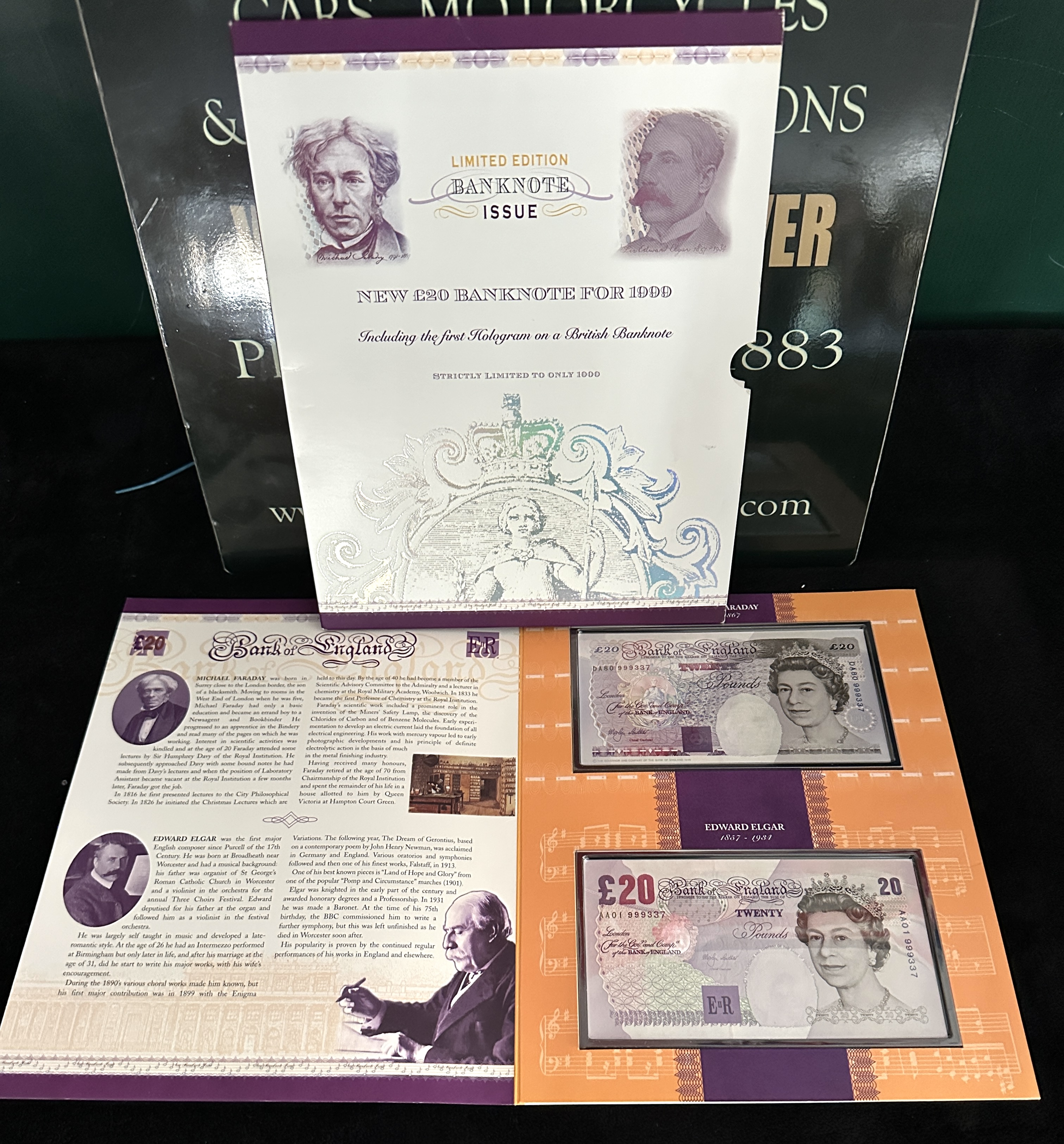 UK 1999 Bank of England £20 Banknote Presentation Set, Limited Edition