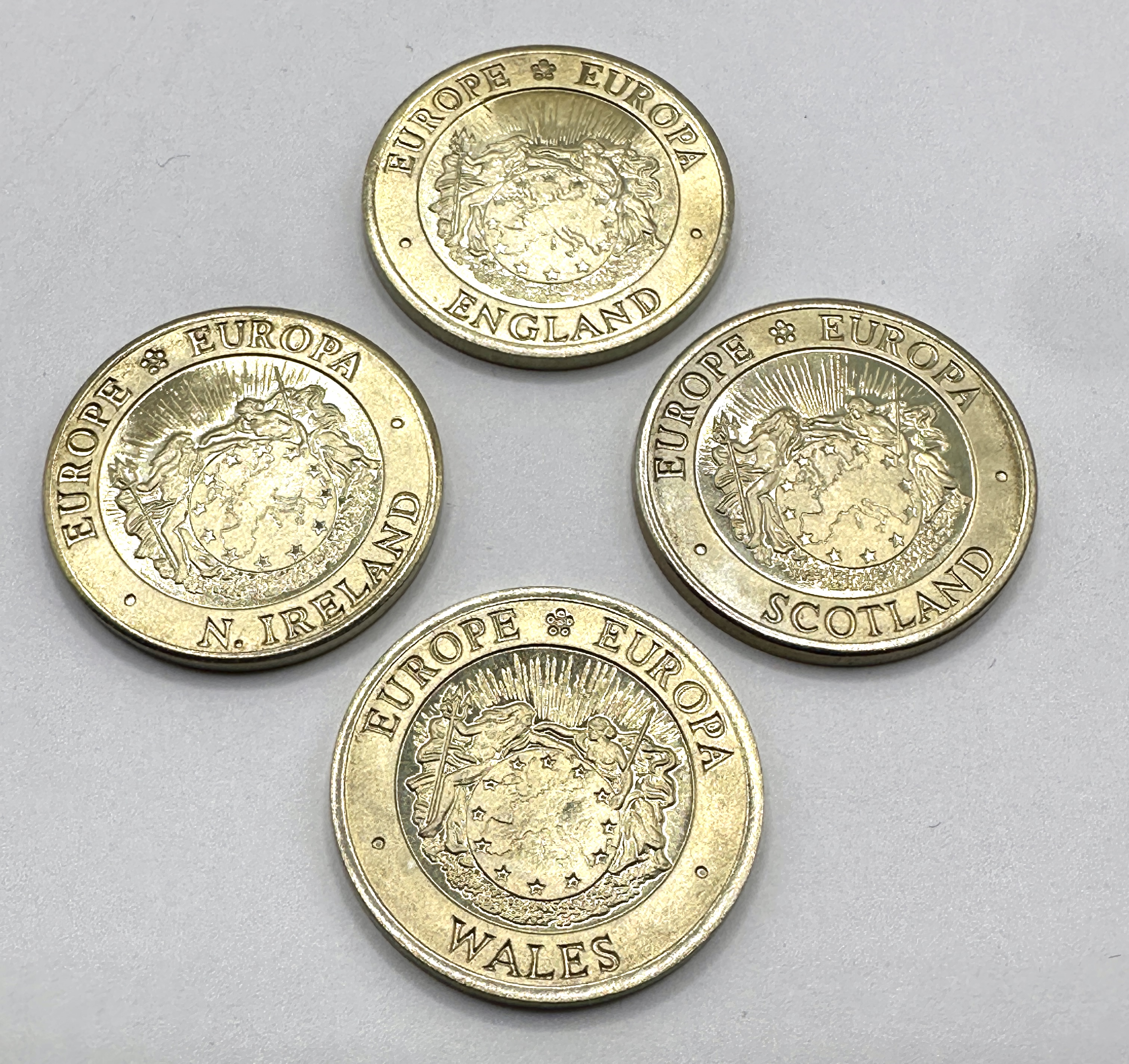 A Collection of UK 1992 One ECU Commemorative Tokens
