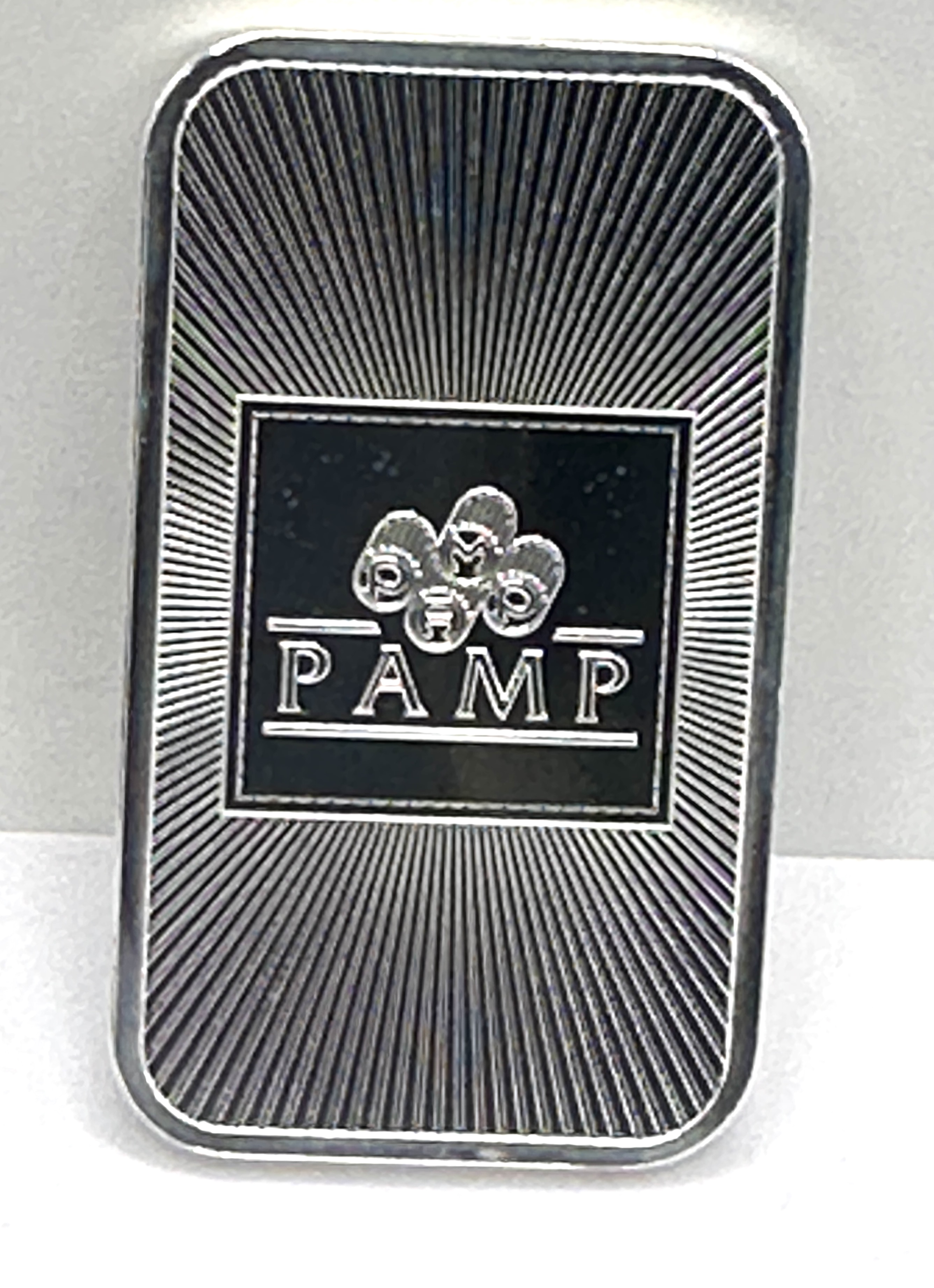 A PAMP Suisse One Ounce Fine Silver Minted Bar
