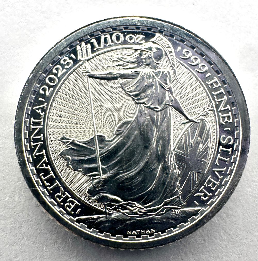 Lot 158: UK 2023 Charles III 999 Fine Silver 20 Pence Britannia 1/10 oz Coin