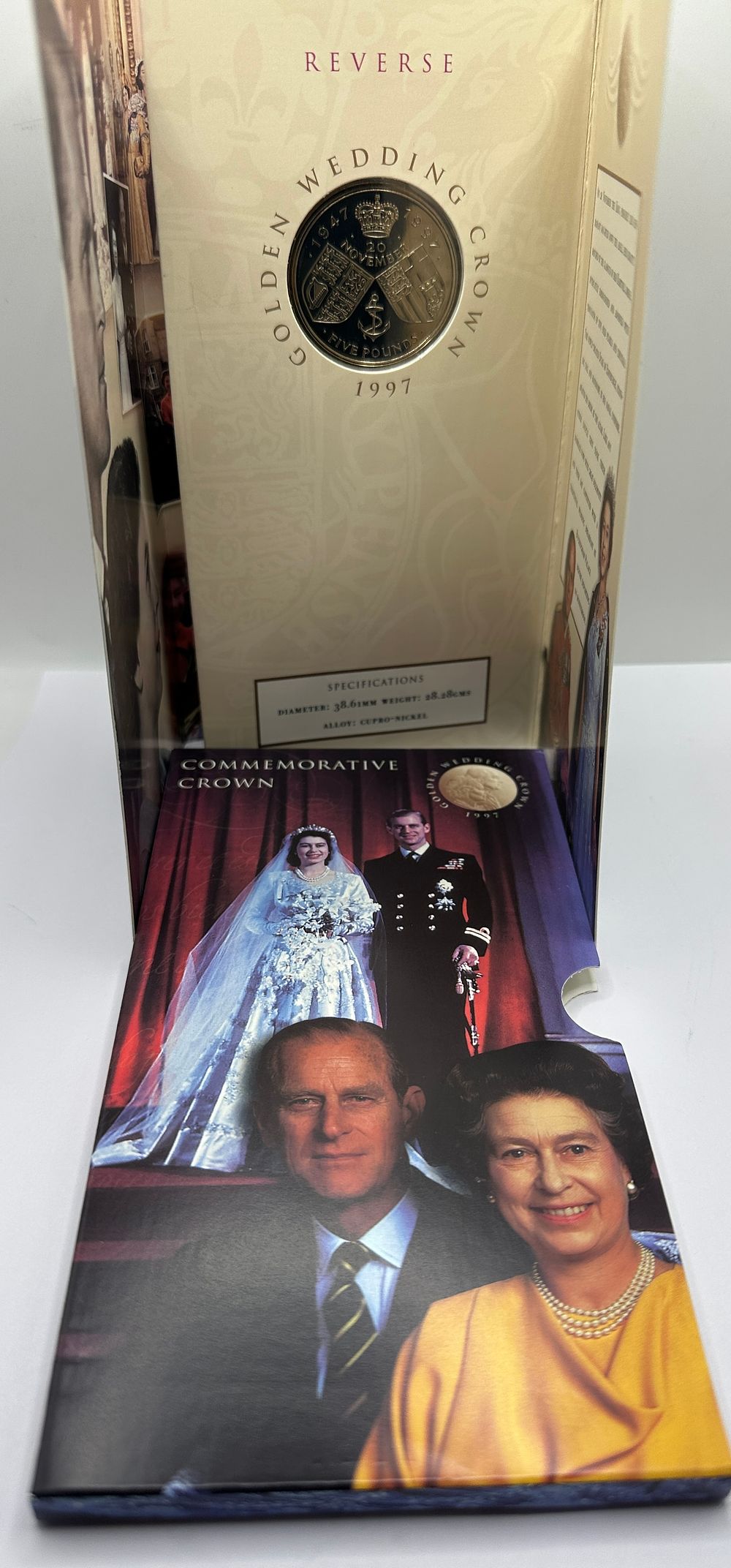 Lot 167: UK 1997 Golden Wedding Five Pound Cupro-Nickel Crown