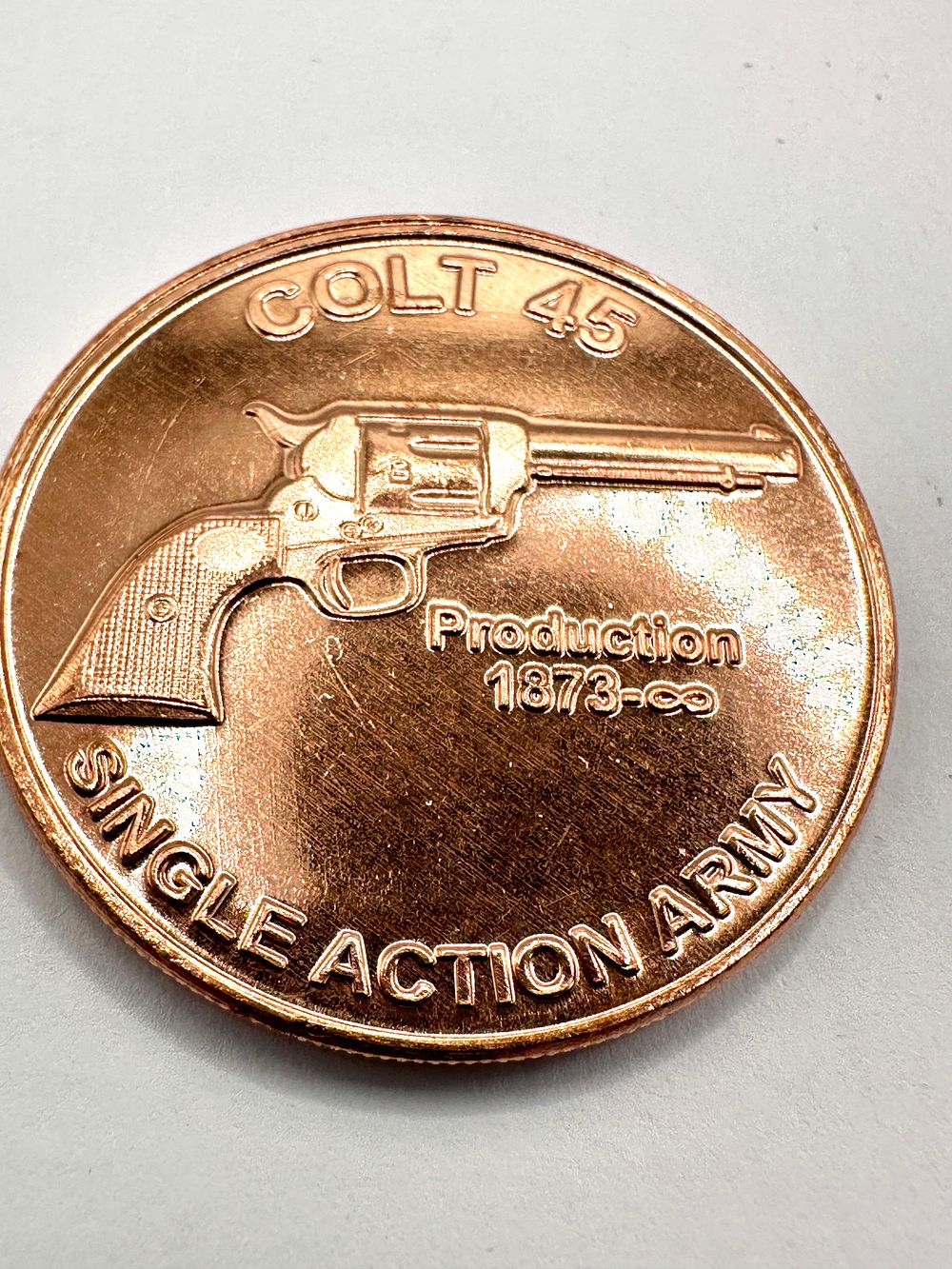 Lot 170: US 1 oz Colt Single Action Army Copper Round