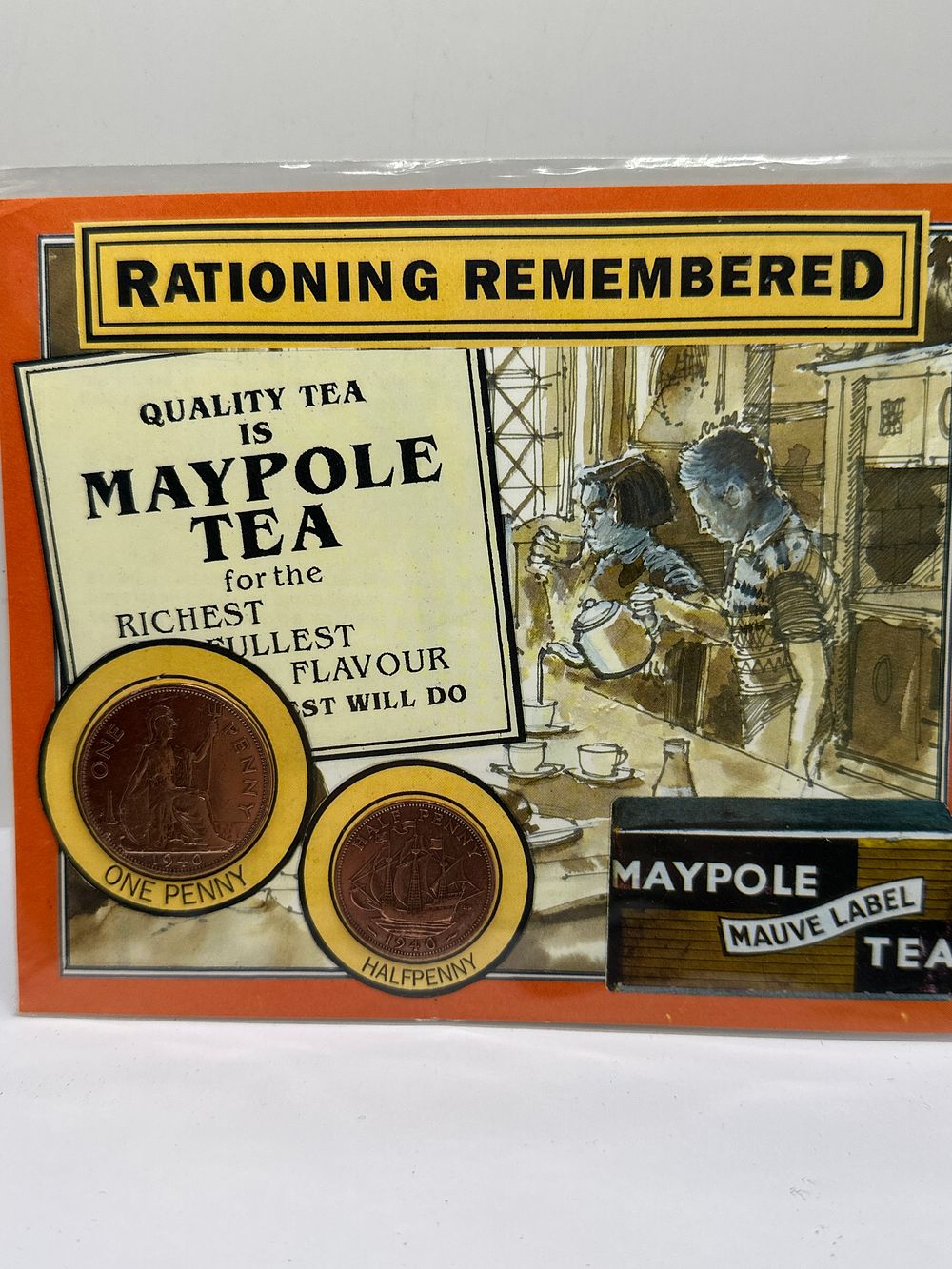 Lot 198: A Rationing Remembered Commemorative Card Featuring 1940 British Coins