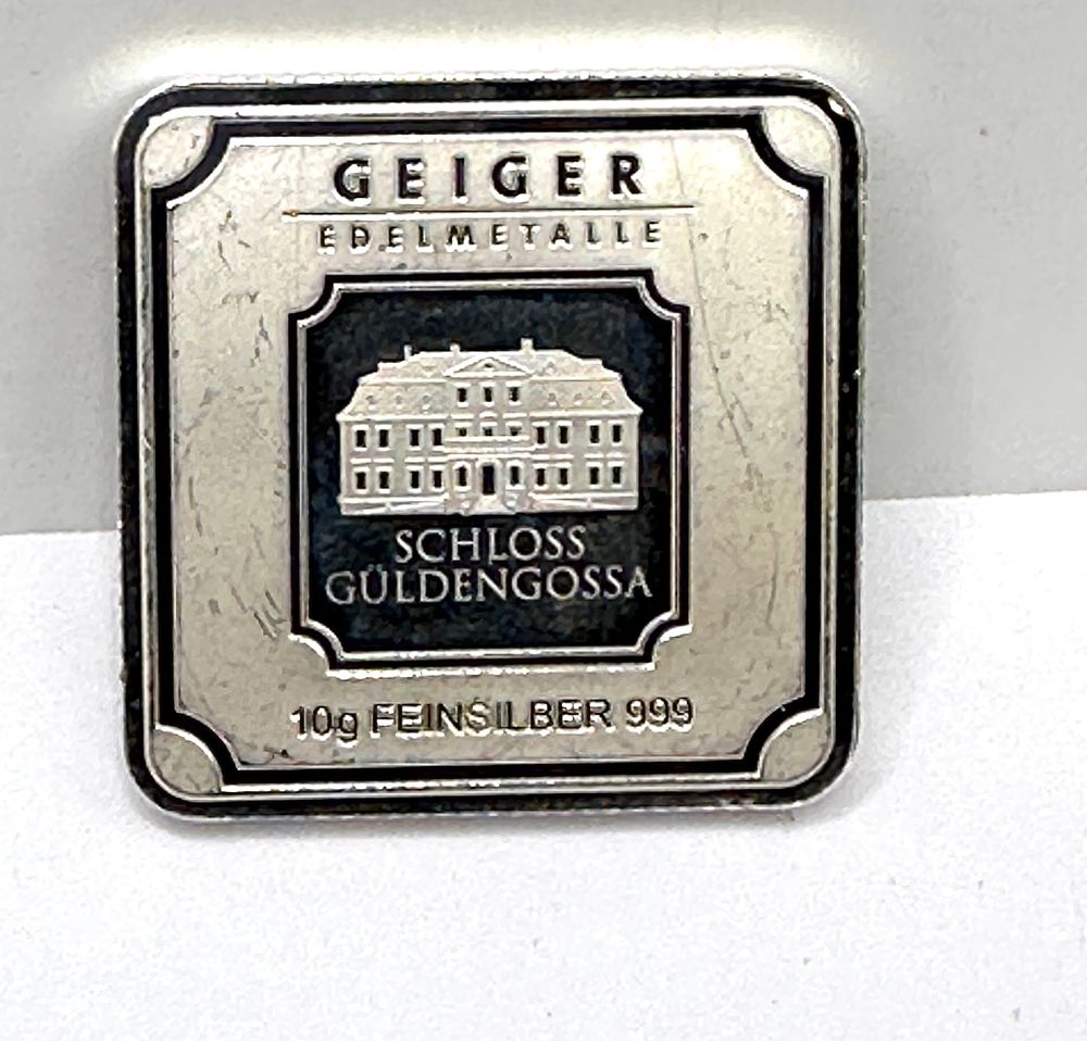 Lot 210: Geiger Edelmetalle 10g Feinsilber 999 Square Bullion Bar