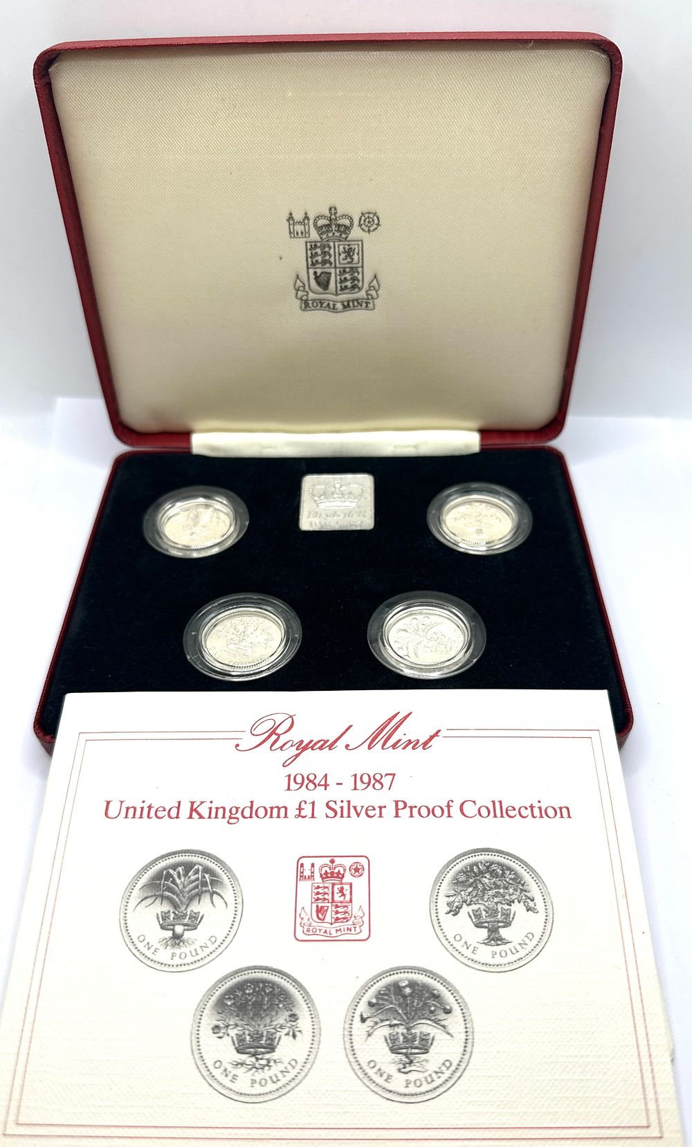 Lot 216: UK 1984-1987 Royal Mint One Pound Silver Proof Collection