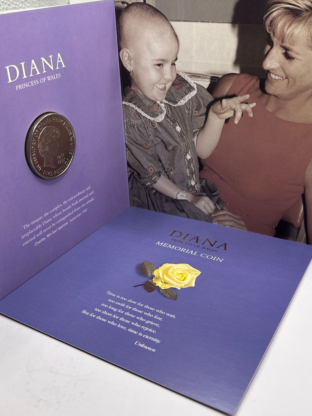 Lot 220: UK 1999 Royal Mint Diana Princess of Wales Five Pound Memorial Coin