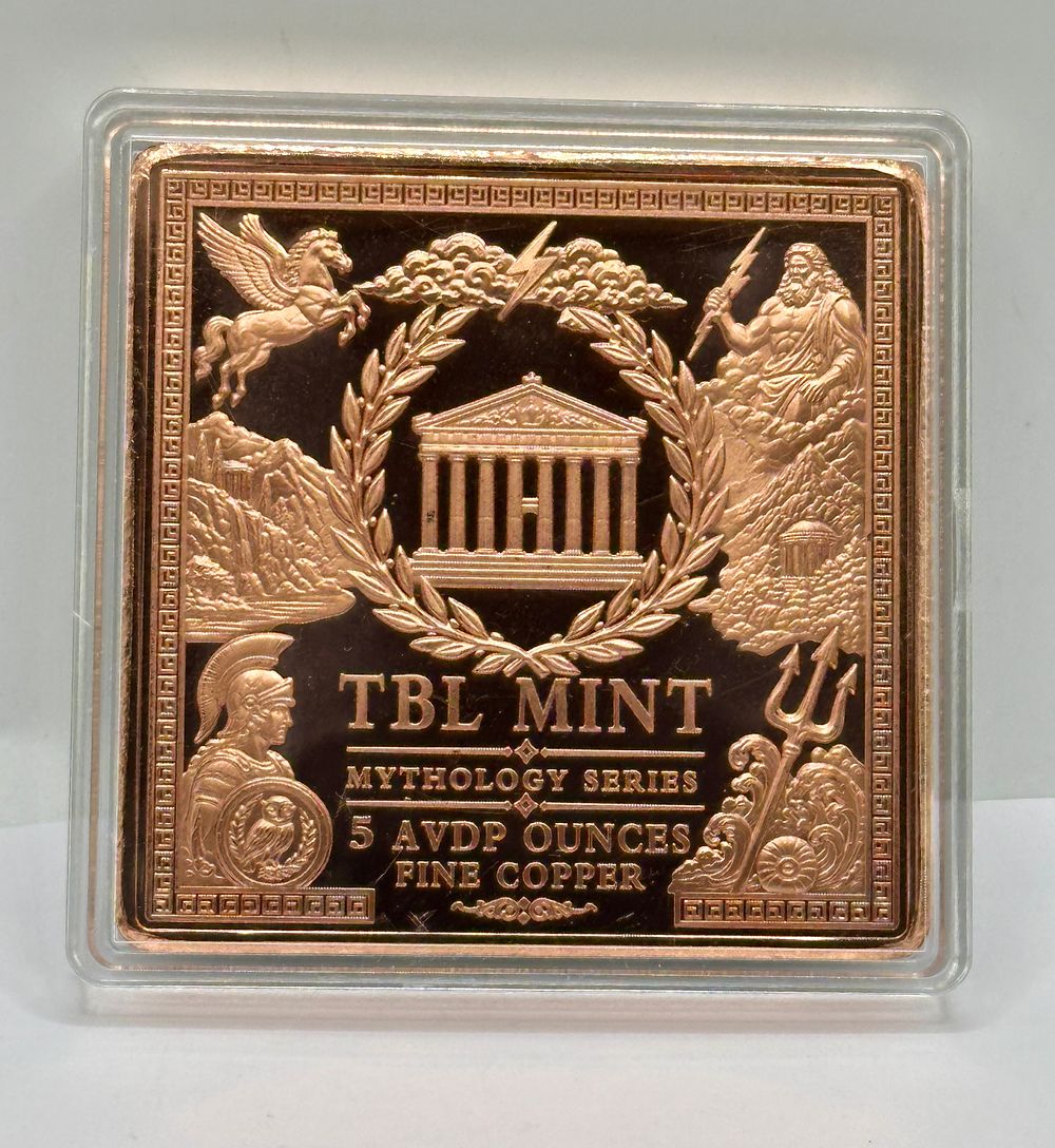 Lot 225: TBL Mint Mythology Series Fine Copper 5 Ounce Medusa Round