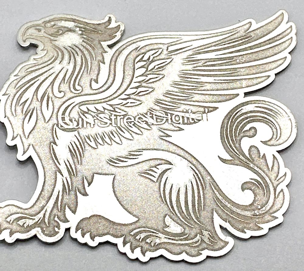 Lot 238: A GunStreetGlitter 999 Fine Silver Griffin Art Medal