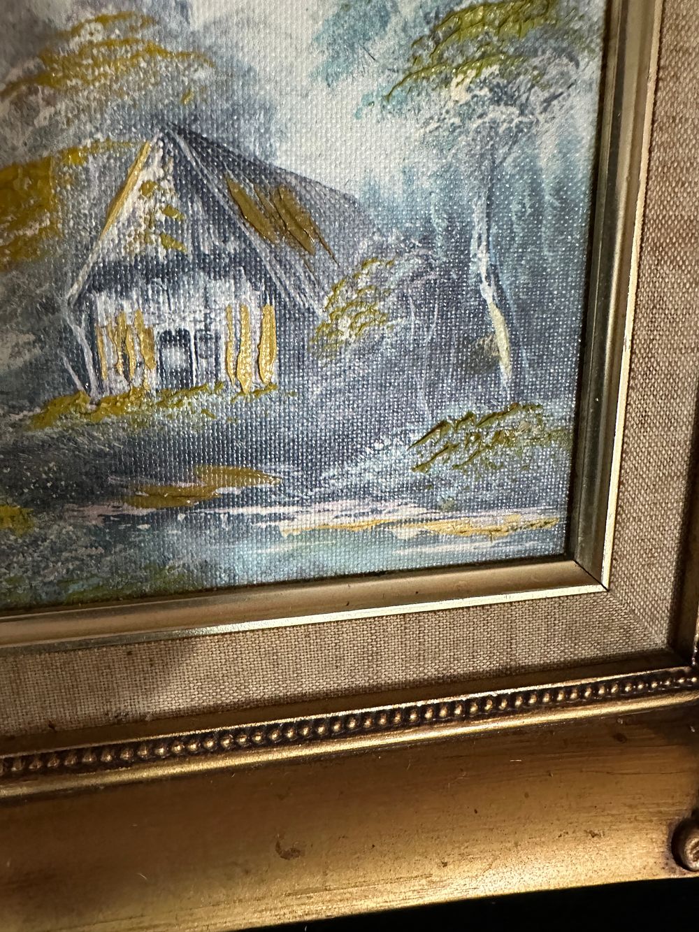 Lot 52: A Framed Oil Landscape Painting Of A Cottage