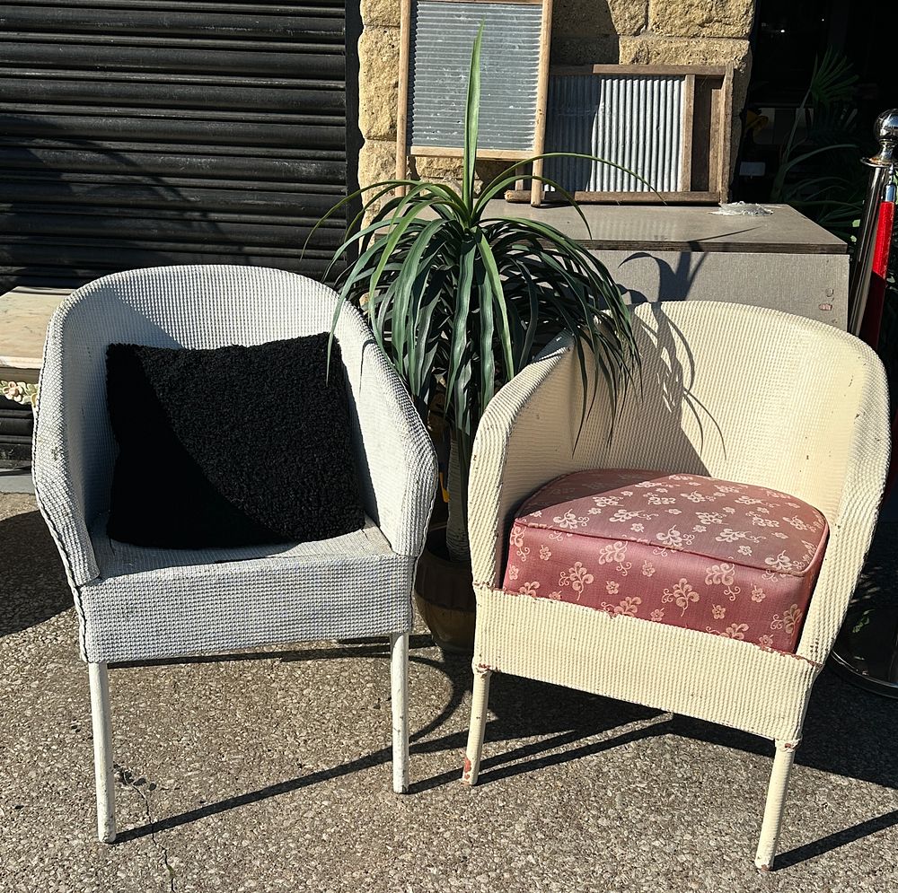 Lot 54: A Pair of Mid-20th Century Woven Fiber Tub Armchairs