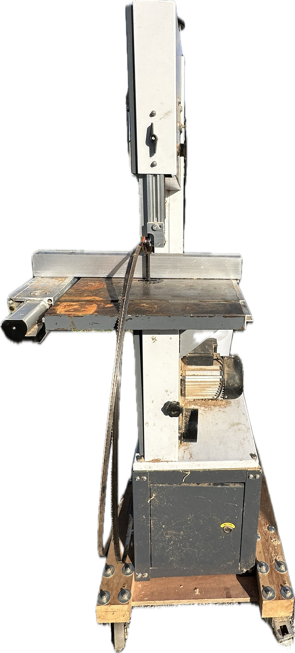 Lot 111: An Axminster White AWHBS350N Floor Standing Bandsaw