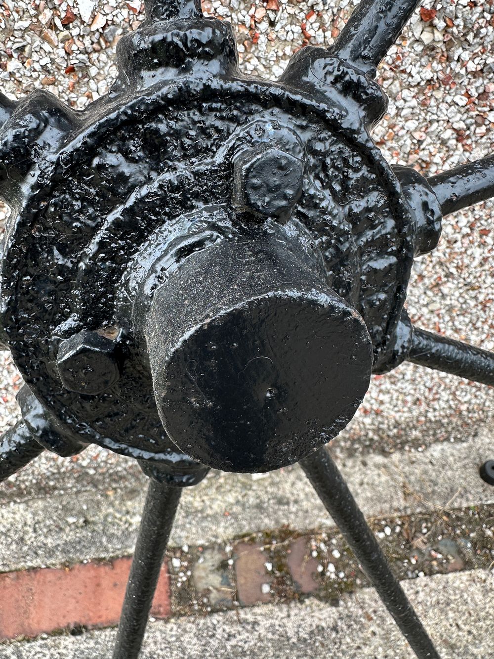 Lot 140: A Metal Agricultural Wheel with Heavy Circular Hub