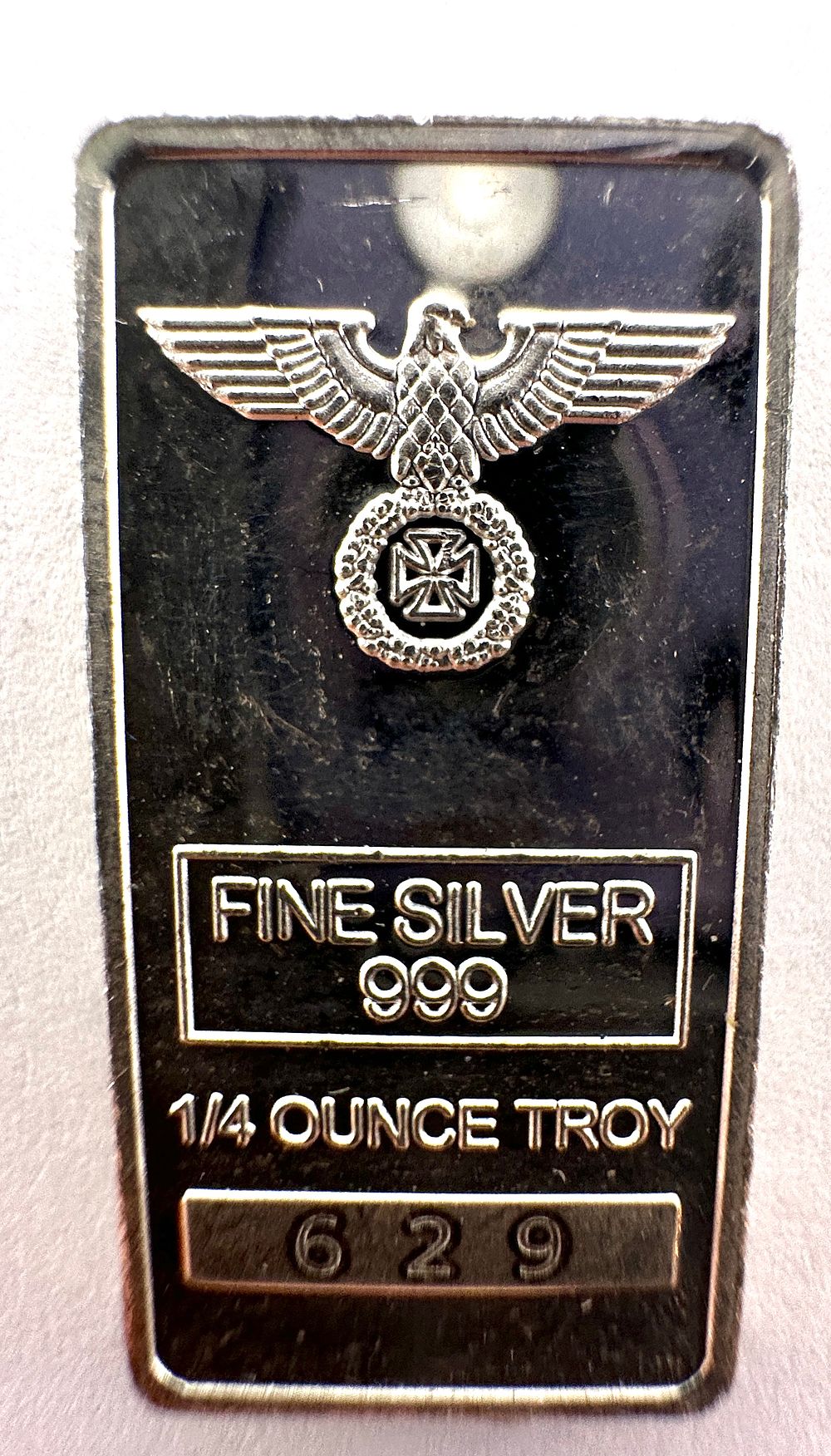 Lot 255: A 1/4 Ounce Troy .999 Fine Silver Bullion Bar