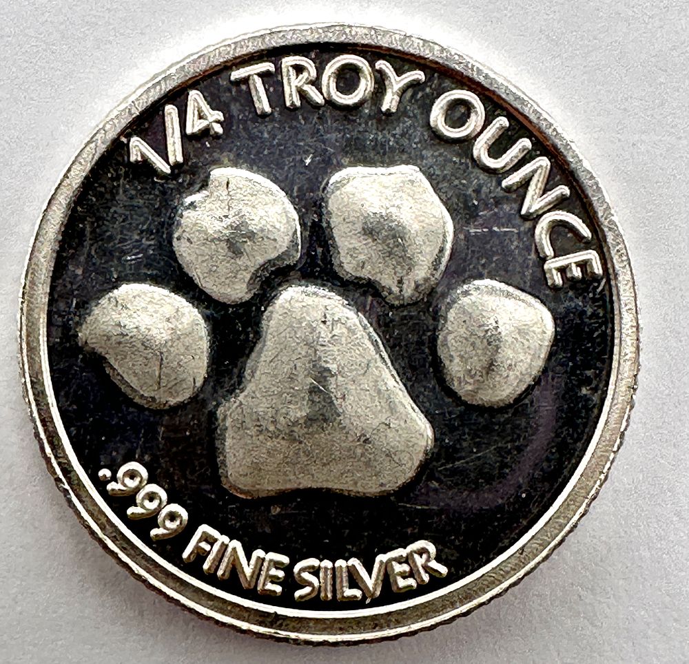 Lot 257: A 1/4 Troy Ounce .999 Fine Silver Lydian Lion Round