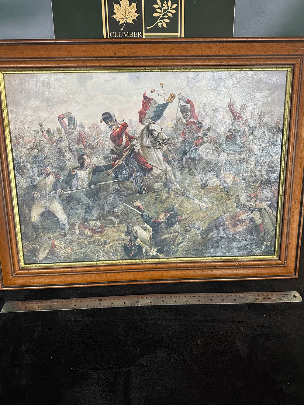 Lot 153: A Framed Textured Print of Sergeant Ewart Capturing the French Eagle at Waterloo