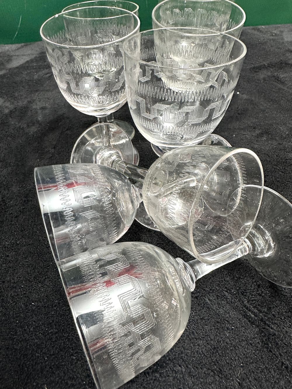 Lot 66: A Collection of Etched and Engraved Stemmed Glassware