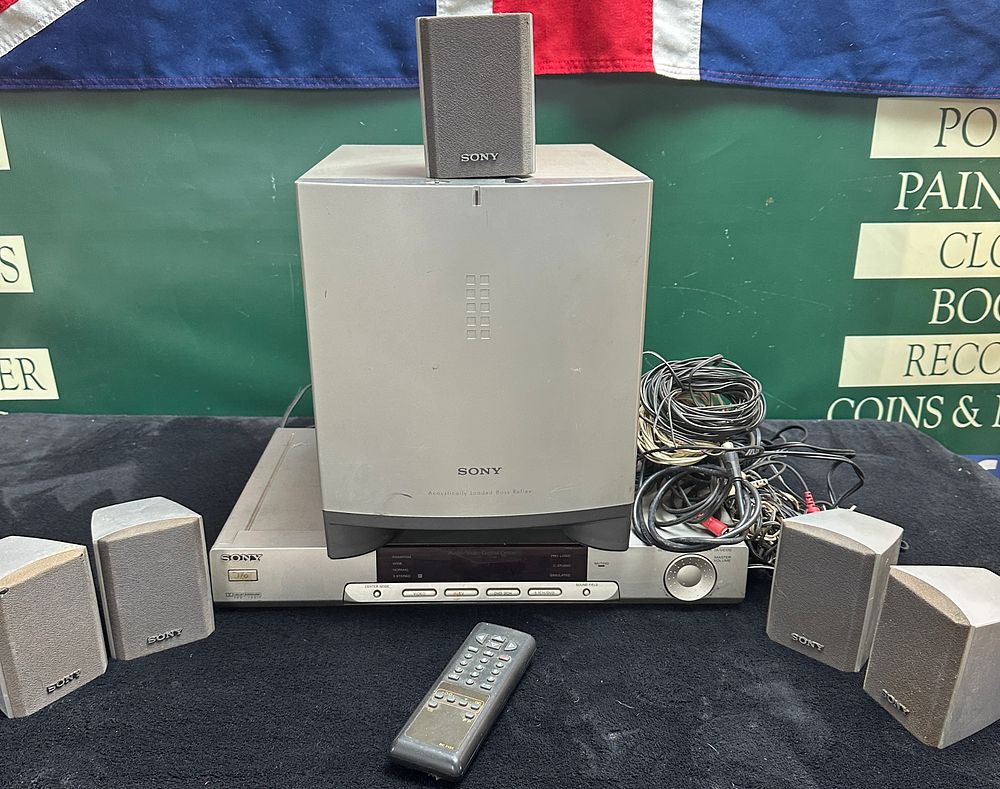 Lot 72: A Sony Integrated AV Amplifier TA-VE170 and Surround Sound Speaker System