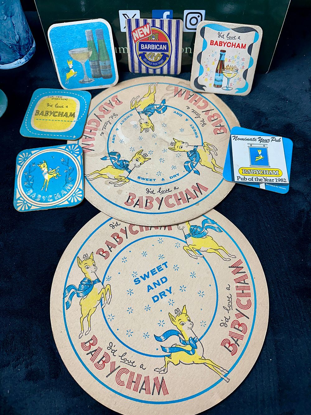 Lot 286: An Assortment of Vintage Babycham and Barbican Brewery Advertising Ephemera
