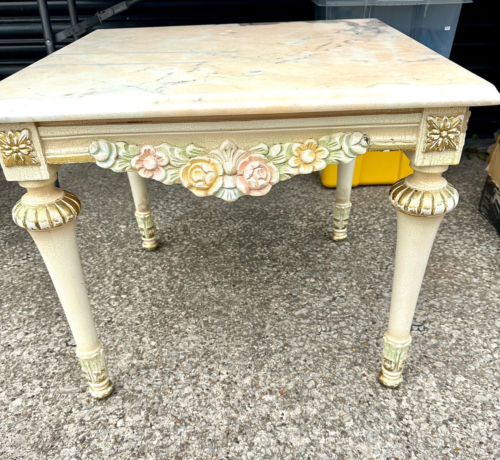 Lot 299: A Mid-20th Century Decorative Side Table with Marble Top