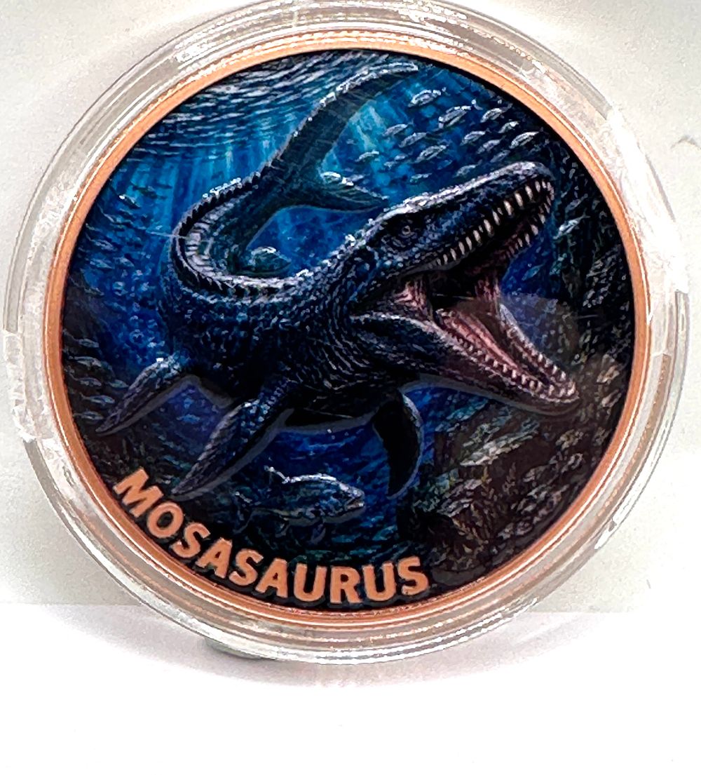 Lot 175: Dinosaur World Mosasaurus One Troy Ounce .999 Fine Copper Round