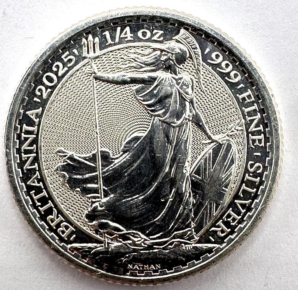 Lot 367: UK 2025 Charles III .999 Fine Silver 50 Pence Britannia 1/4 oz Coin