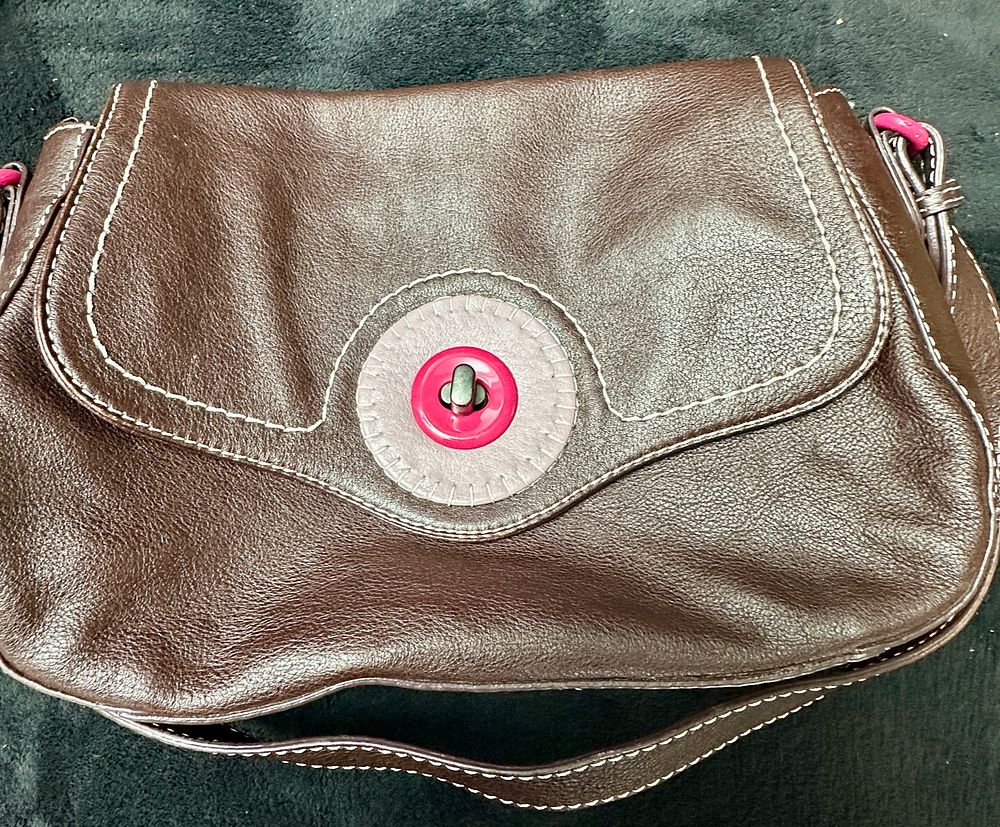 Lot 376: A Radley London Grained Leather Flap-Over Crossbody Bag
