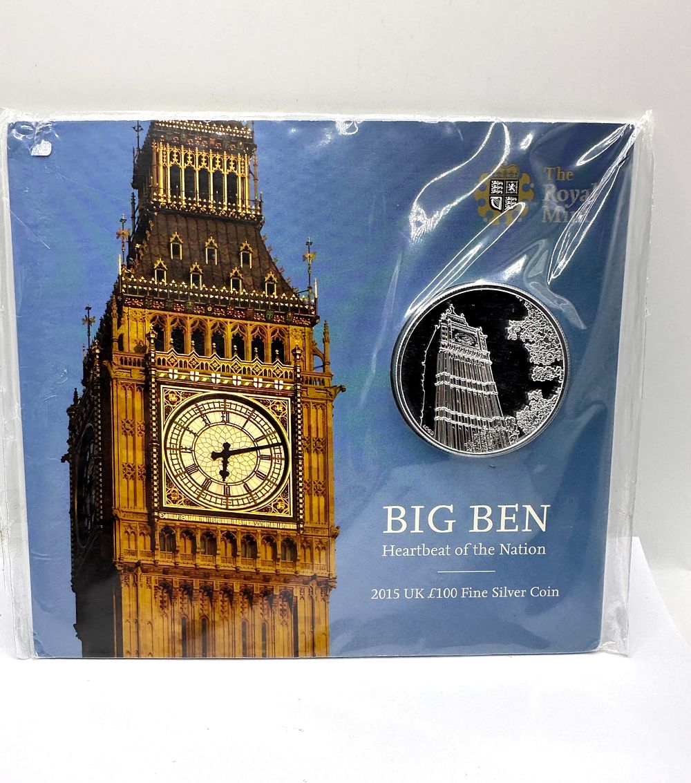 Lot 27: UK 2015 Fine Silver £100 Coin, Big Ben Heartbeat of the Nation