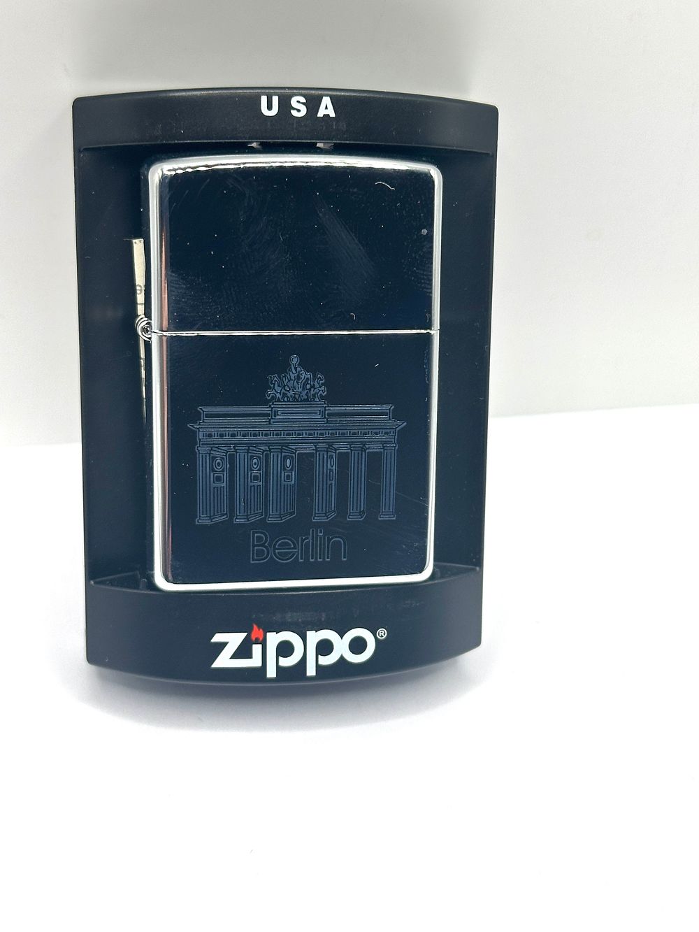 Lot 258: A Zippo Windproof Lighter, Berlin Souvenir Edition with Display Case