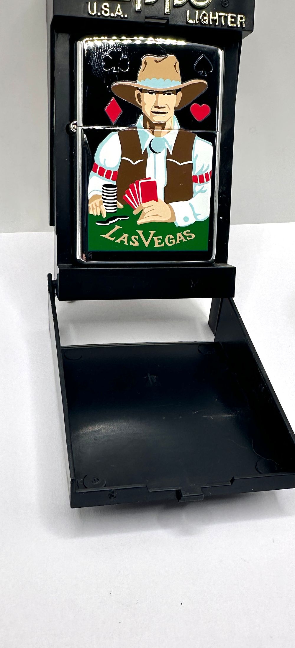Lot 262: A Zippo Windproof Lighter, Las Vegas Cowboy Gambling Motif