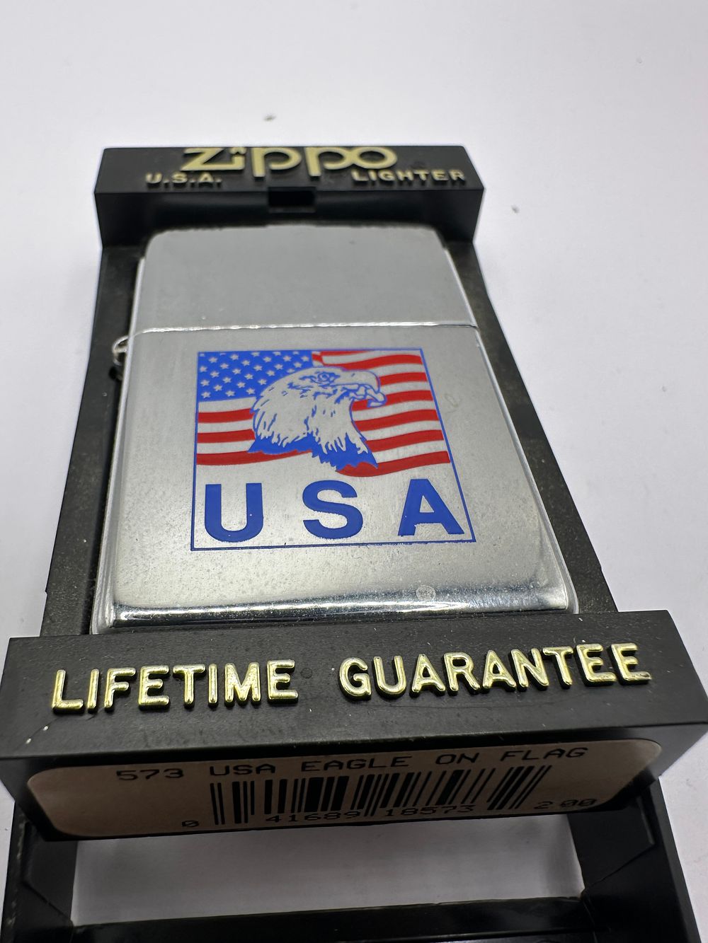 Lot 265: A Zippo Windproof Lighter With Eagle And Flag Graphic, In Presentation Case