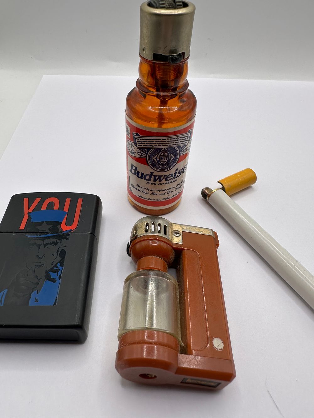Lot 271: A Collection of Novelty Lighters Including A Budweiser Figural Bottle