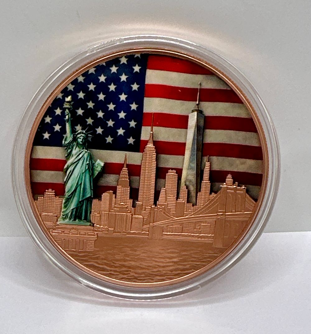 Lot 228: A TBL Mint Cityscapes New York .999 Copper 5 Ounce Round
