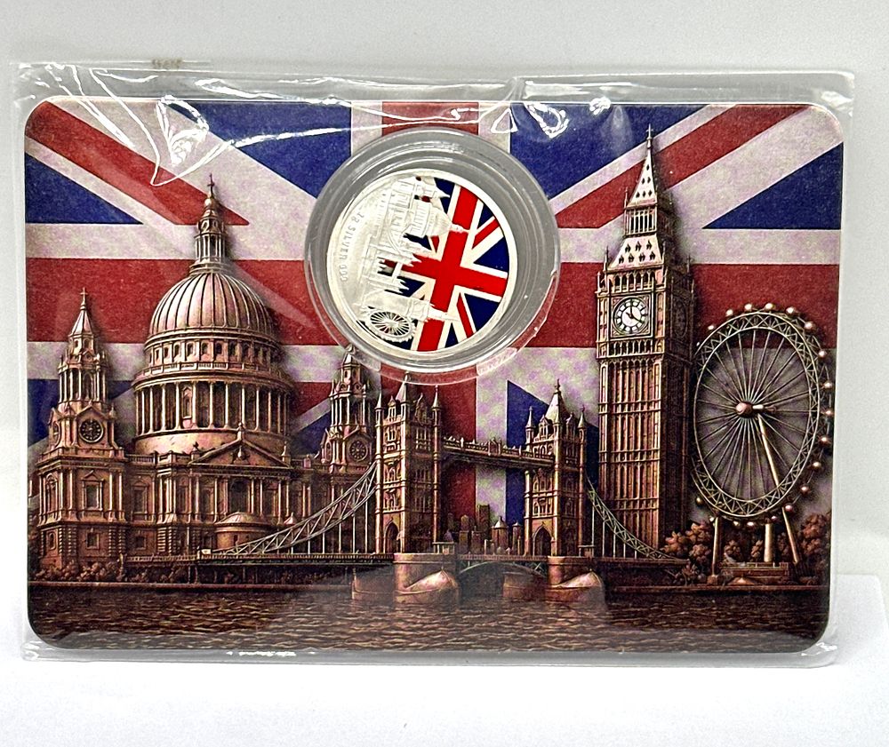 Lot 277: UK 1 Oz Silver 999 Commemorative Medal With London Souvenir Packaging