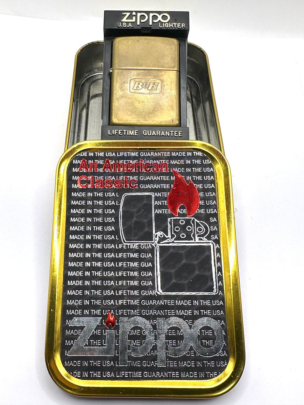 Lot 352: A Zippo Benson and Hedges Advertising Lighter with Presentation Tin