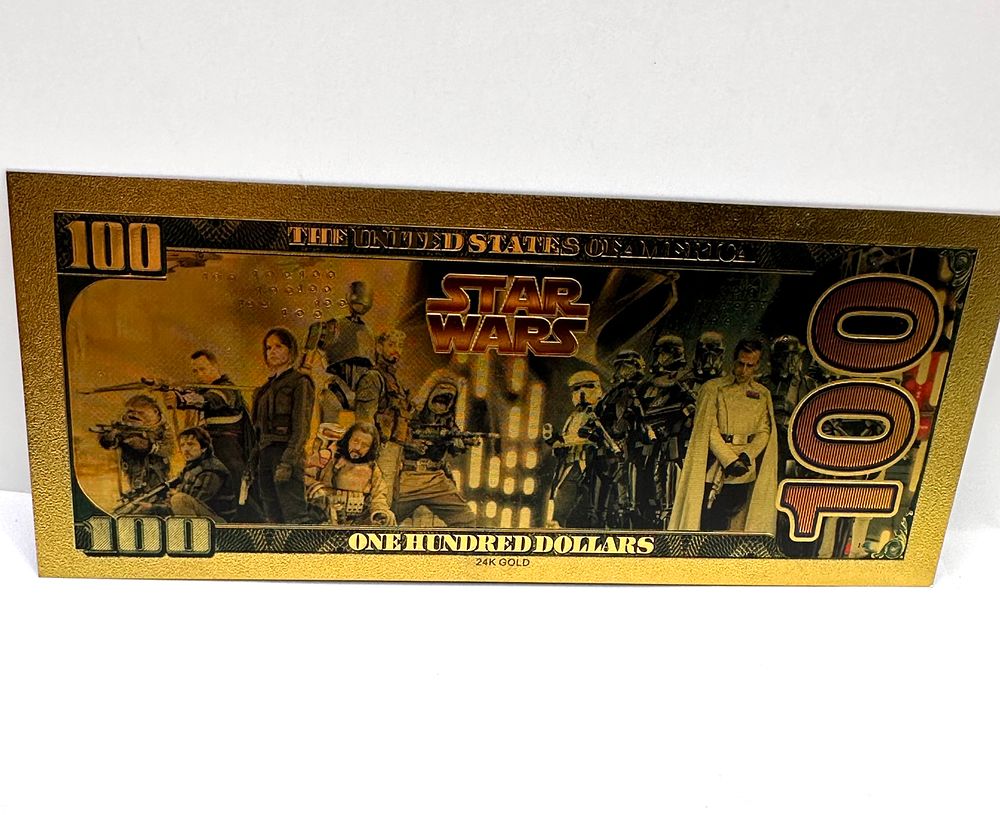 Lot 353: A Star Wars Princess Leia Gold Novelty Banknote