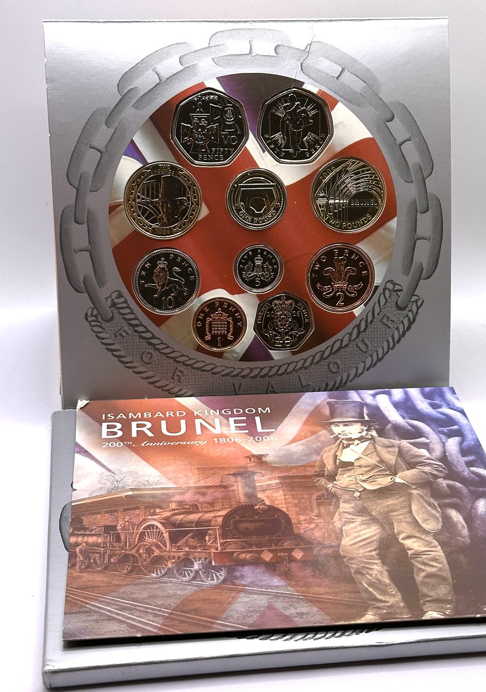 Lot 9: UK 2006 Isambard Kingdom Brunel 200th Anniversary Brilliant Uncirculated Coin Set