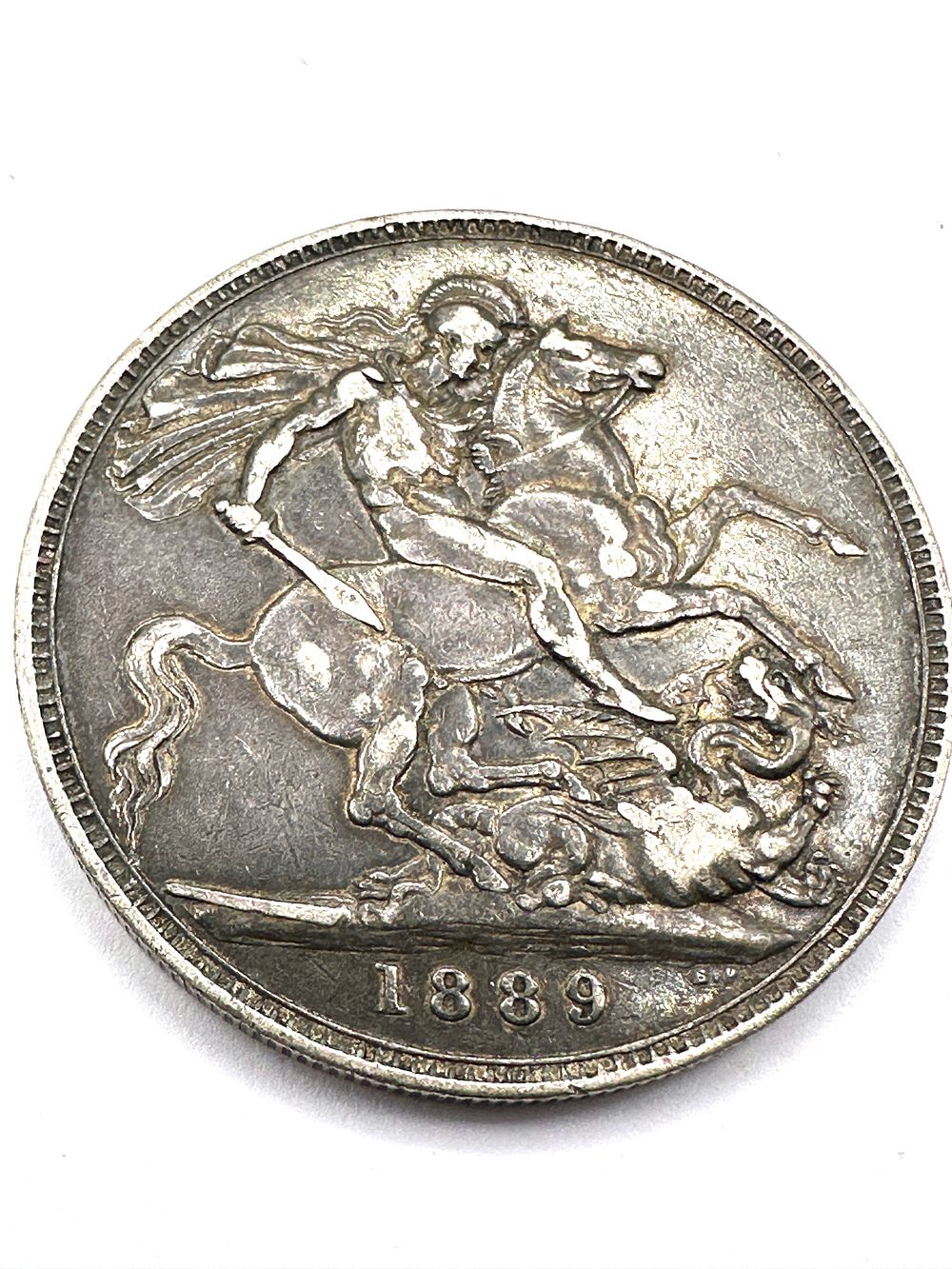 Lot 43: UK 1889 Victoria Jubilee Head Silver Crown