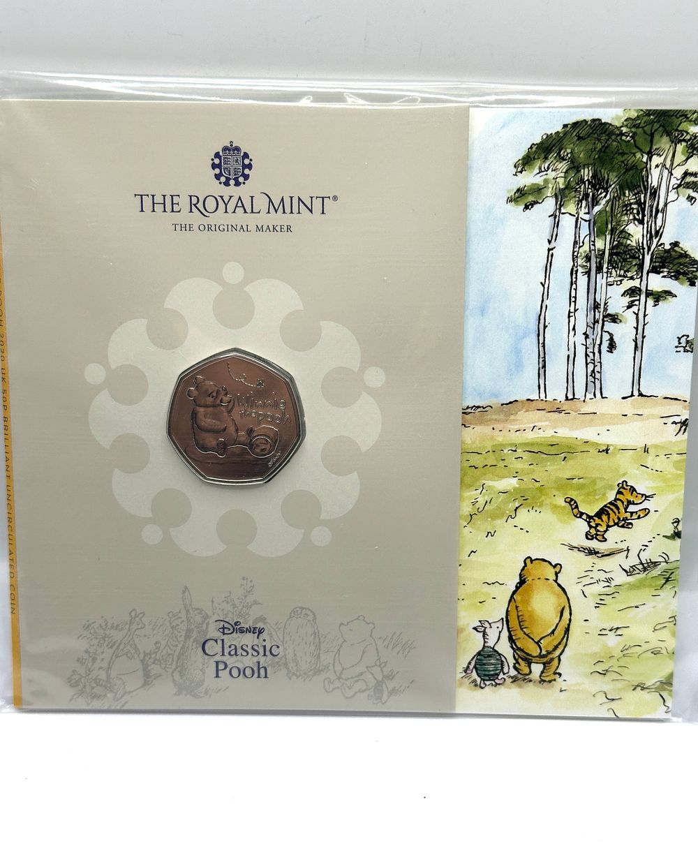 Lot 54: UK 2020 Winnie the Pooh Brilliant Uncirculated 50 Pence Coin