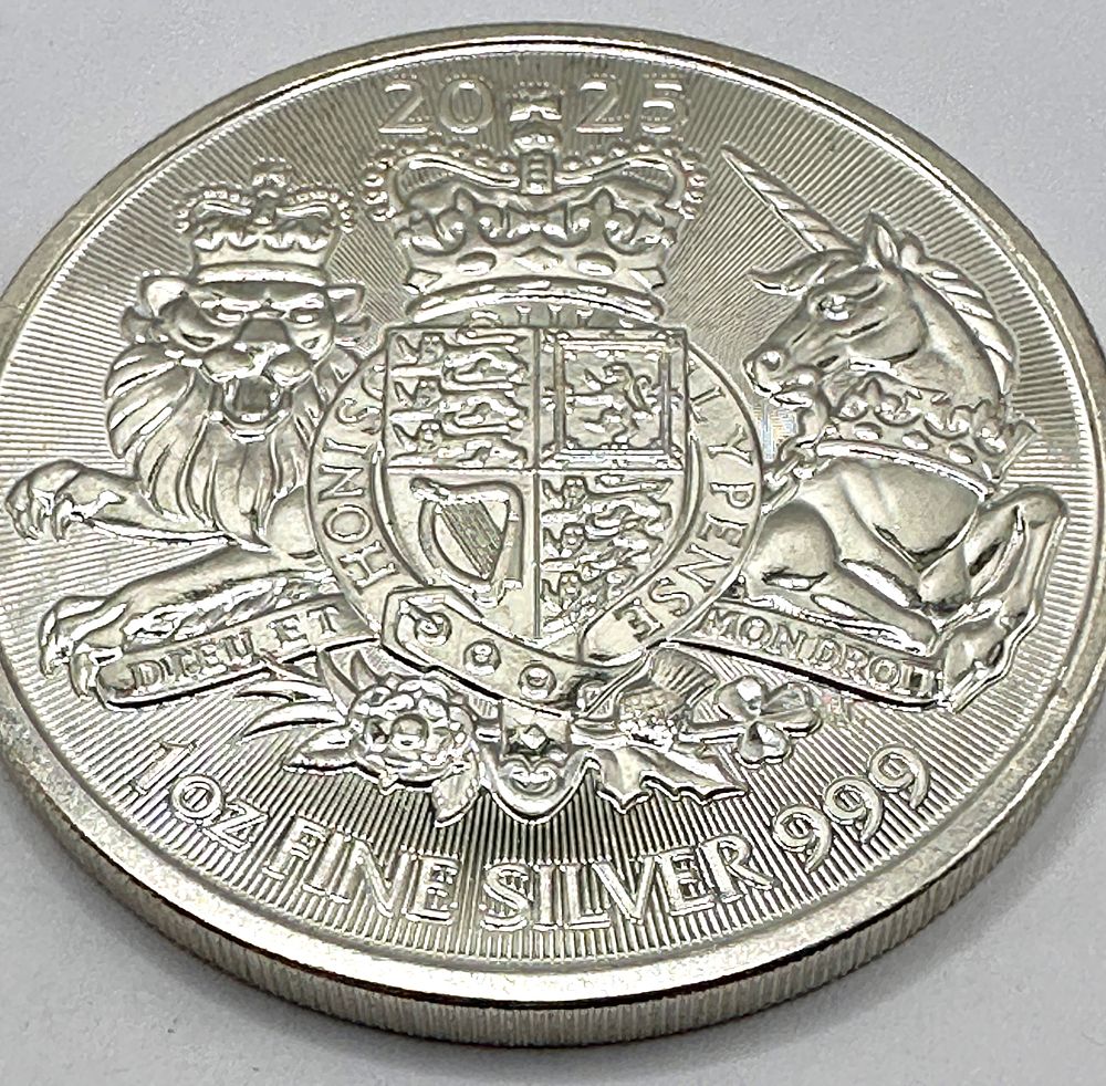 Lot 59: UK 2025 King Charles III 1 oz Fine Silver 2 Pounds Coin
