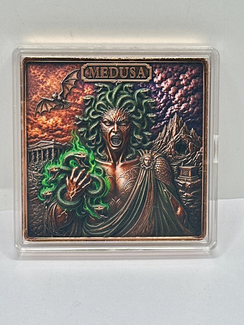 Lot 74: TBL Mint Mythology Series Medusa 5 AVDP Ounces Fine Copper Round
