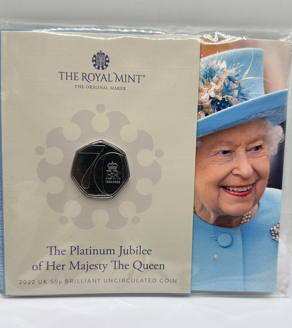 Lot 75: UK 2022 The Platinum Jubilee of Her Majesty The Queen 50p Coin